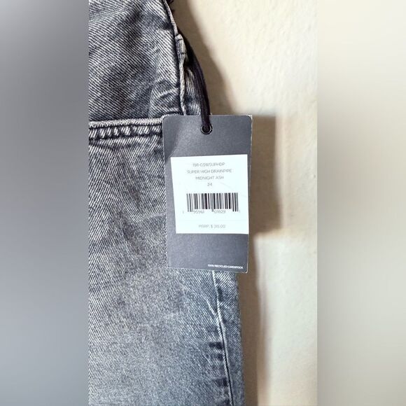 NWT RE/DONE Super High Drainpipe Midnight Ash Denim Jeans Size 24 - Picture 10 of 12